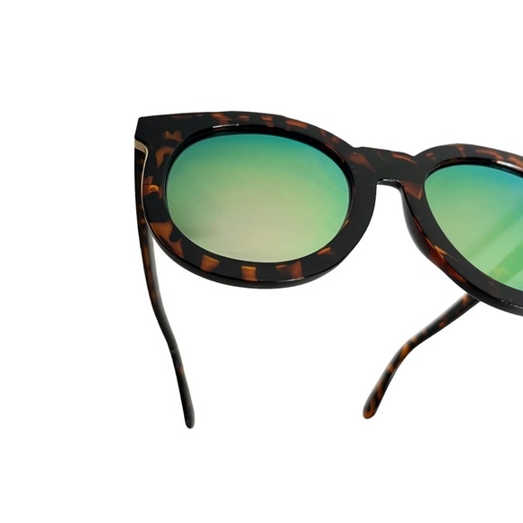 SUNGLASSES SUN GLASSES Shades Tortoiseshell Brown & Gold Arrow Plastic Frames - Picture 16 of 16